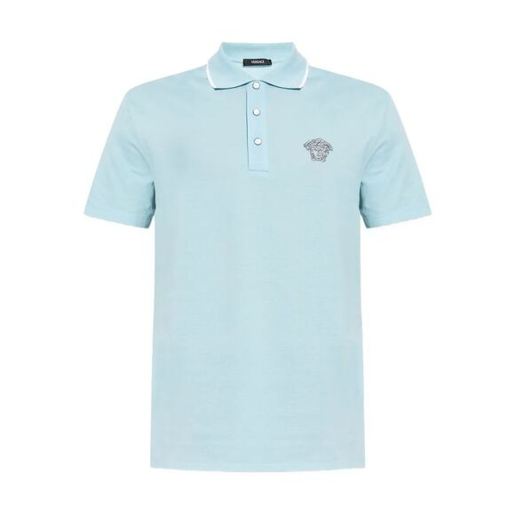Versace Men Polo Shirt With Medusa Embroidery - Picture 1 of 5